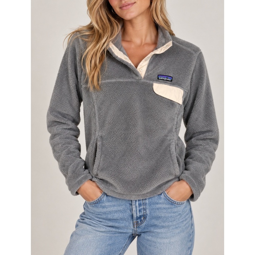 Patagonia Re-Tool Snap-T Pullover Fleece Sweater Hiking Grey 25443 Womens Medium